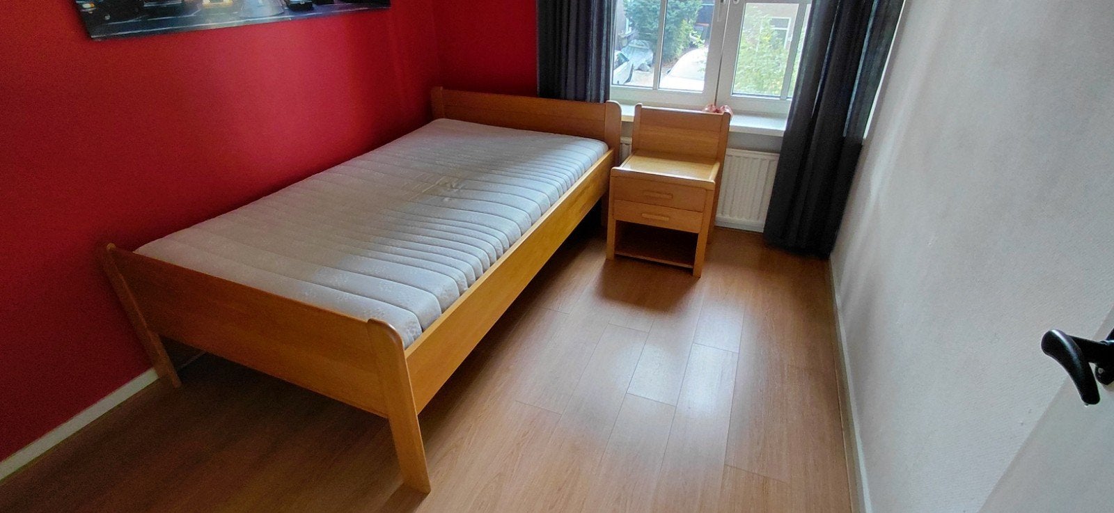 Senioren bed met Auping spiraal en nachtkastje, Ophalen, Eenpersoons, 190 cm of minder, 120 cm
