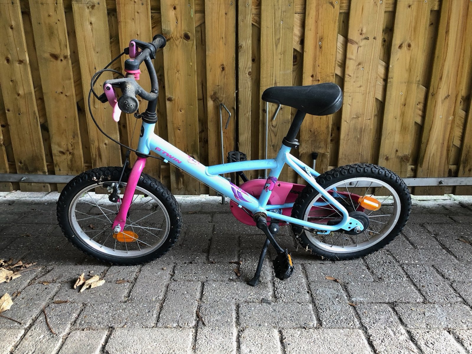 B'Twin kinderfiets 16 inch - voorband lek, Fietsen en Brommers, Ophalen, Gebruikt, 16 tot 20 inch