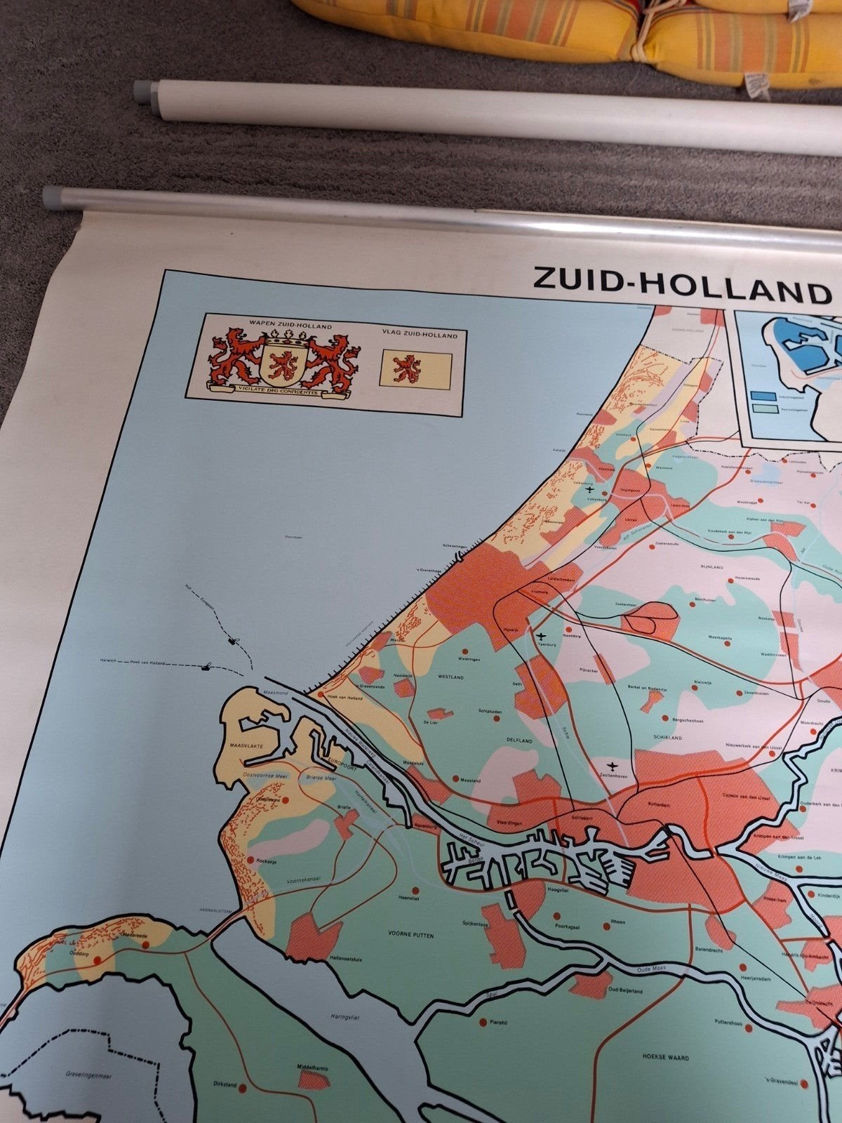 schoolplaat Zuid Holland, Ophalen of Verzenden, Landkaarten