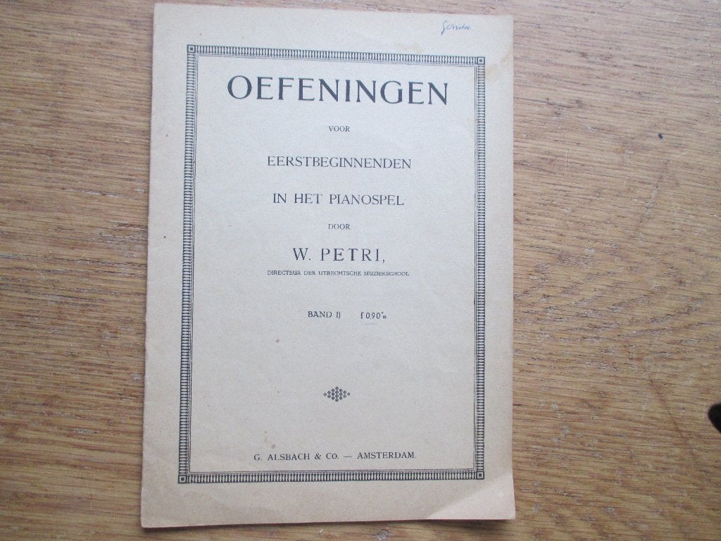 Piano oefeningen voor beginners - w.petri, Gebruikt, Klassiek, Les of Cursus, Ophalen of Verzenden