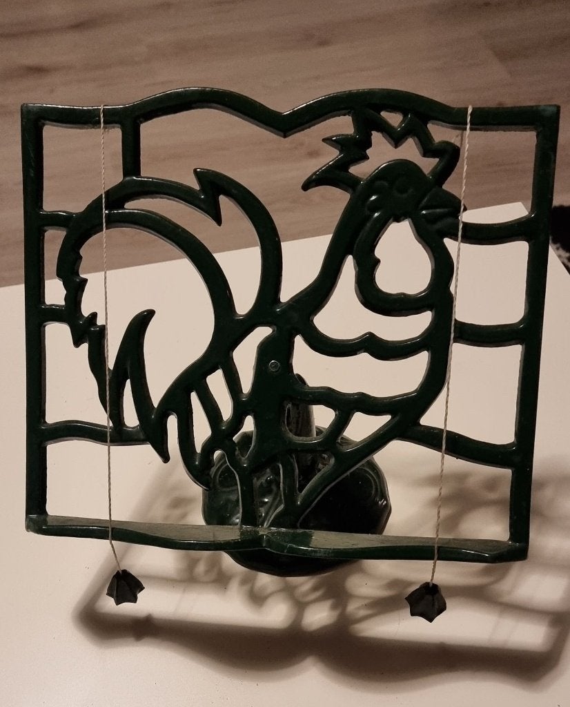 Vintage groen gietijzeren boekenstandaard, Ophalen of Verzenden, Zo goed als nieuw