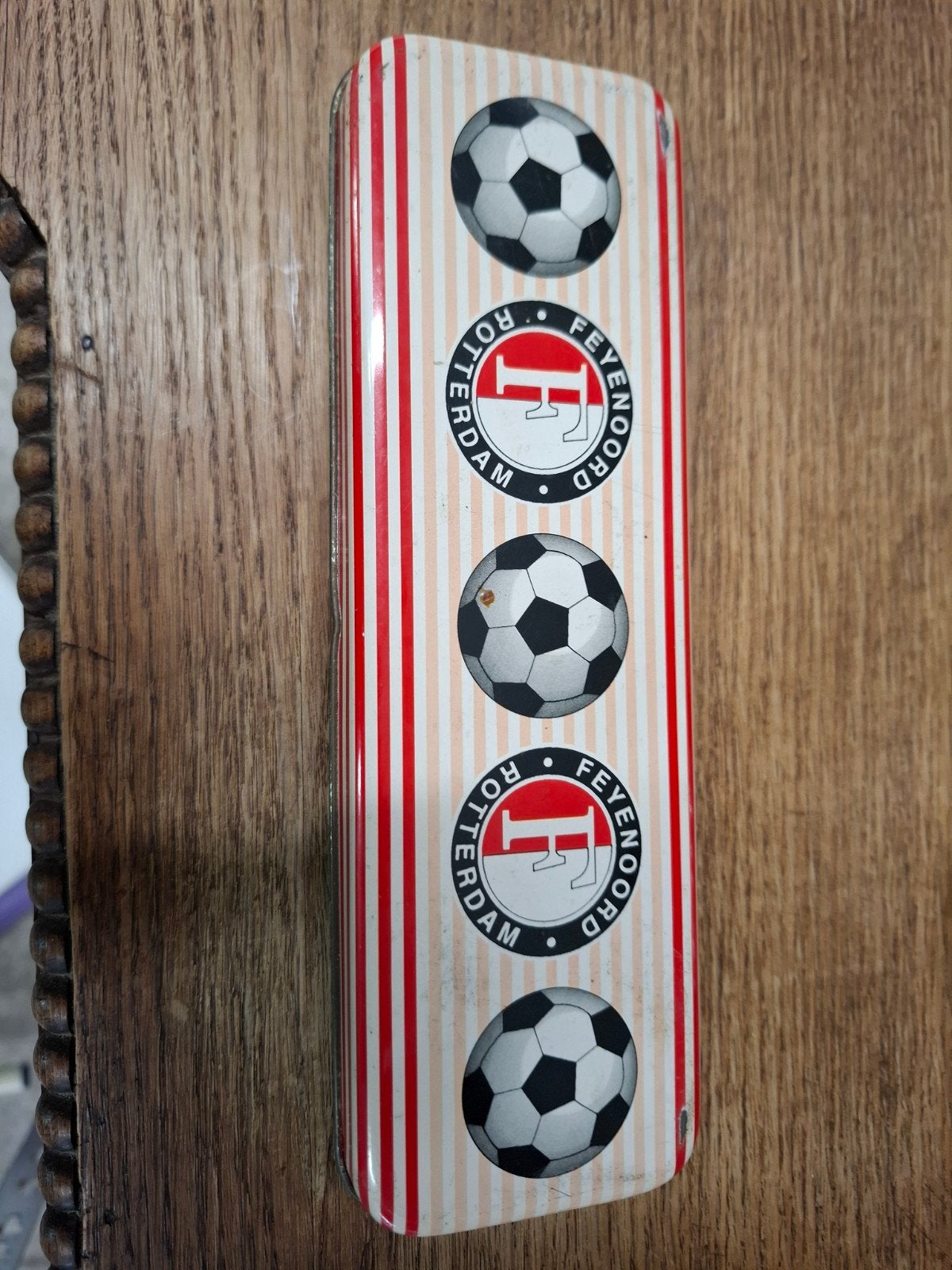 Vintage Feyenoord Pennenbakje / Blikje - Jaren '90, Ophalen of Verzenden