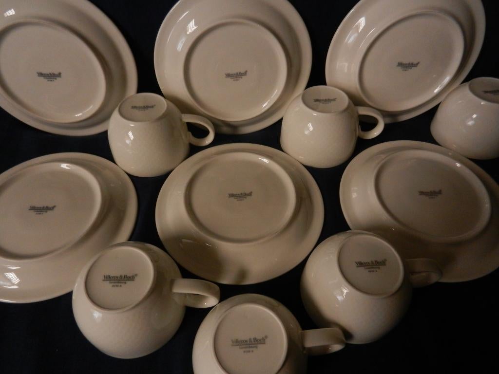 Zes koppen en schotels Villeroy en Boch Tipo of Easy ?, Keramiek, Ophalen of Verzenden, Zo goed als nieuw, Effen