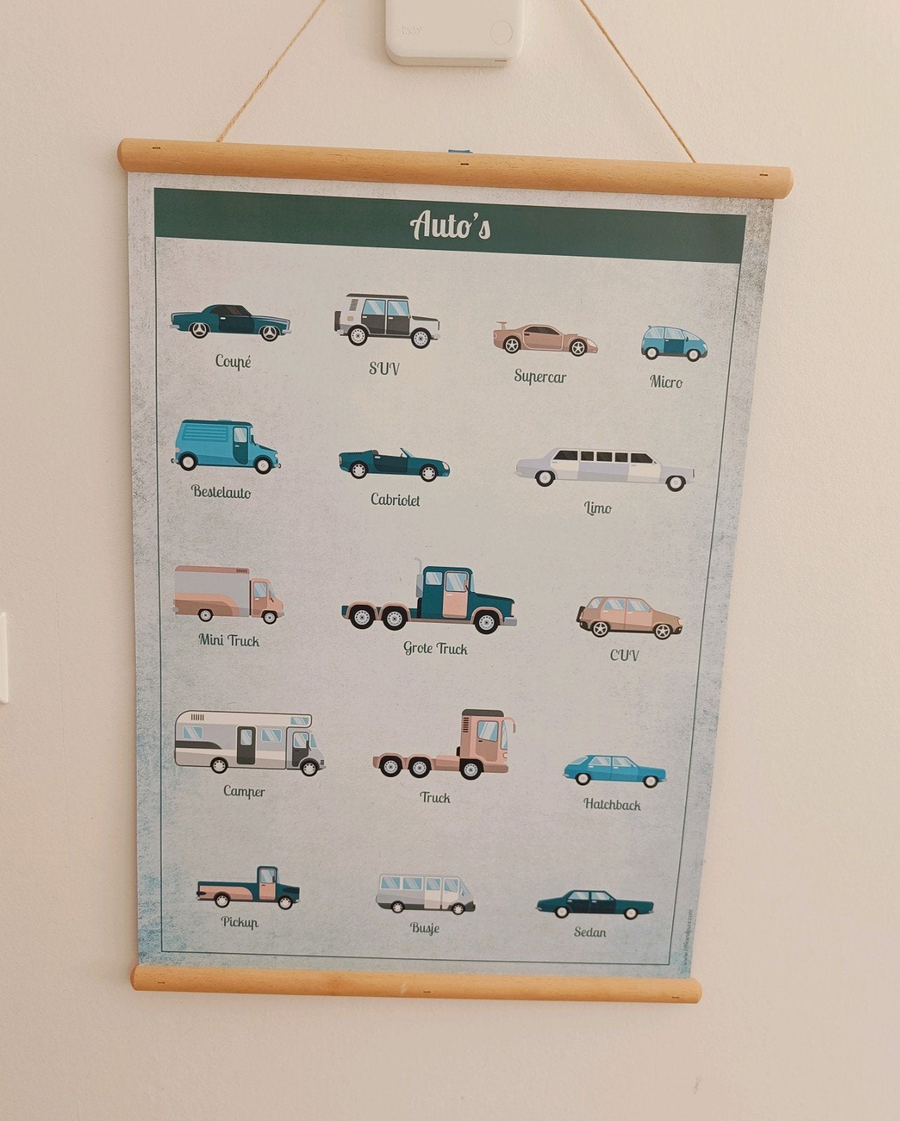 Kinder poster schoolplaat met diverse voertuigen, Ophalen of Verzenden, Overige thema's