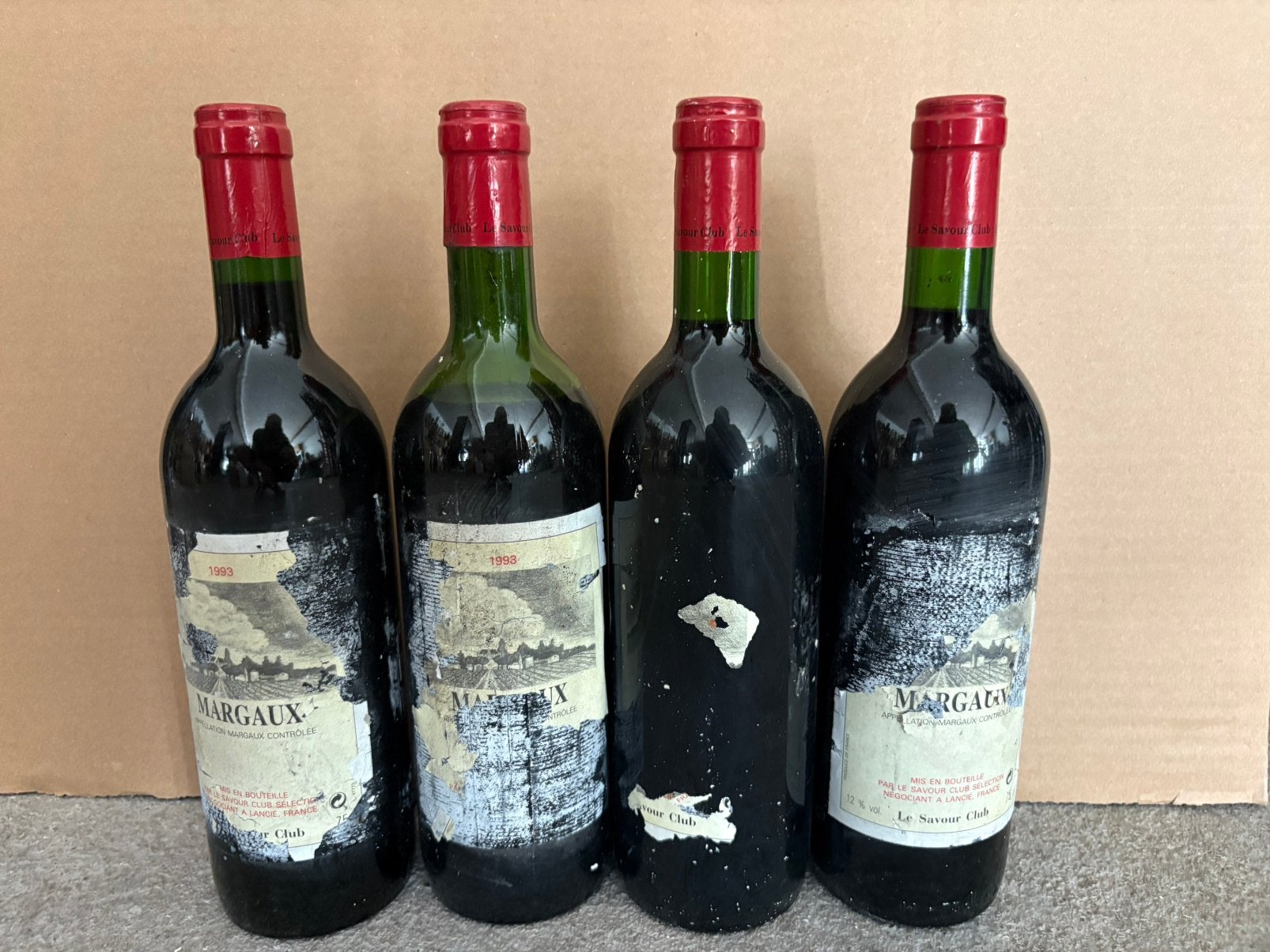4 flessen Margaux, Ophalen, Zo goed als nieuw, Frankrijk, Rode wijn