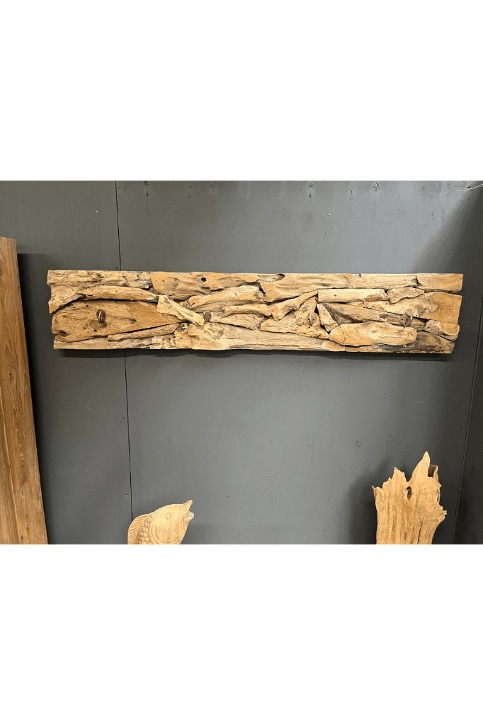 hangend teak houten kapstok, Wandkapstok, Nieuw, Ophalen of Verzenden, Minder dan 100 cm