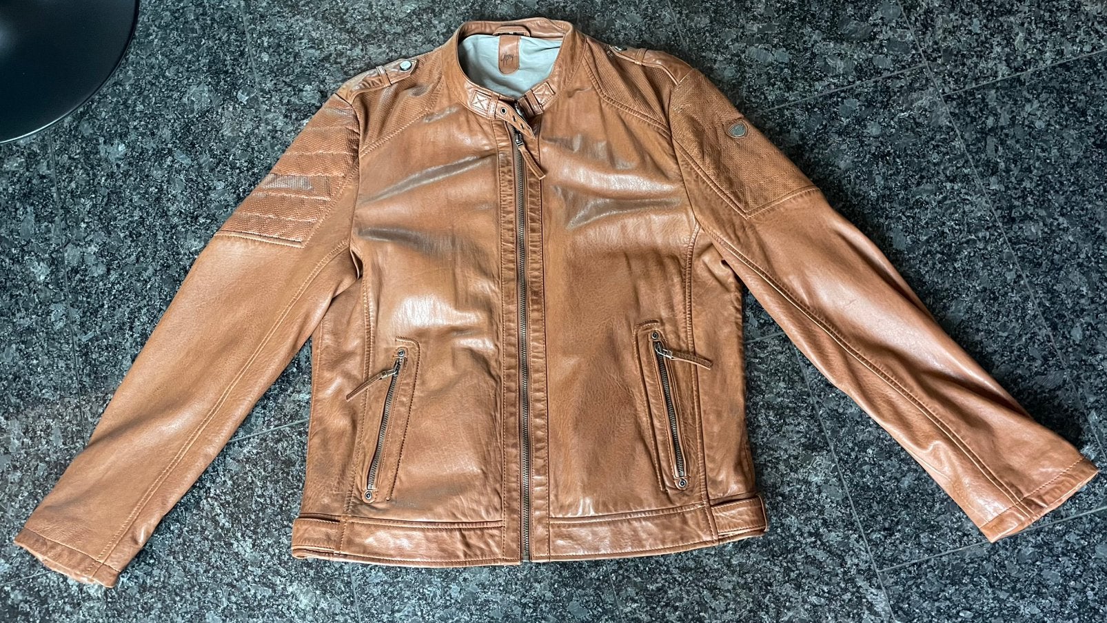 Prachtige lederen heren jack XXL en XL, Ophalen of Verzenden, Zo goed als nieuw, Overige maten