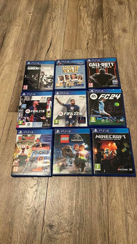 PS4 Bundel: FC24, FIFA 23, Minecraft, BO3 + Meer, Spelcomputers en Games, Games | Sony PlayStation 4, Avontuur en Actie, Ophalen of Verzenden
