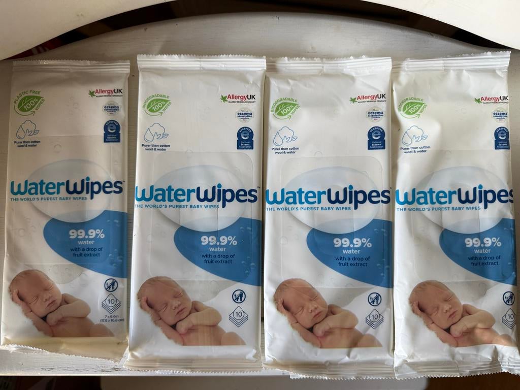 WaterWipes Babydoekjes - 4 pakken, 99.9% water, Ophalen of Verzenden, Nieuw
