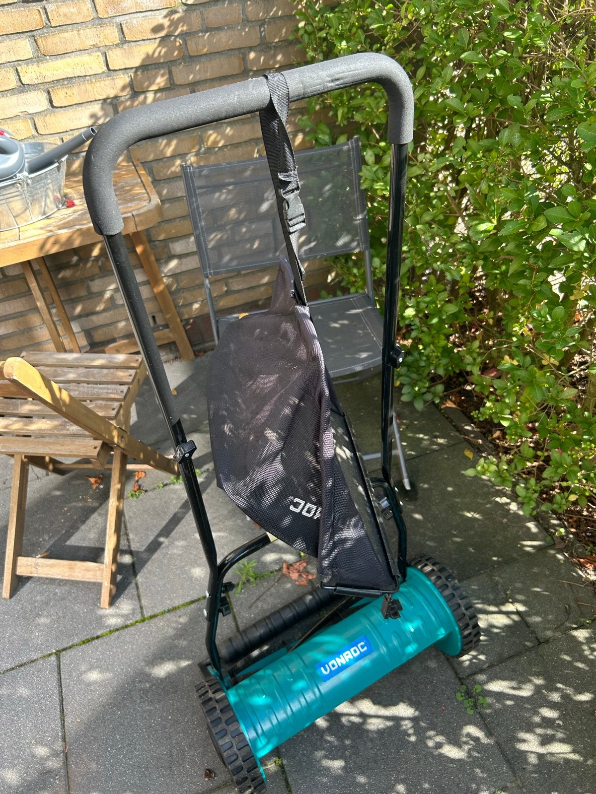 Vonroc handgrasmaaier met opvangzak, Ophalen, Gebruikt, Handgrasmaaier, Opvangzak