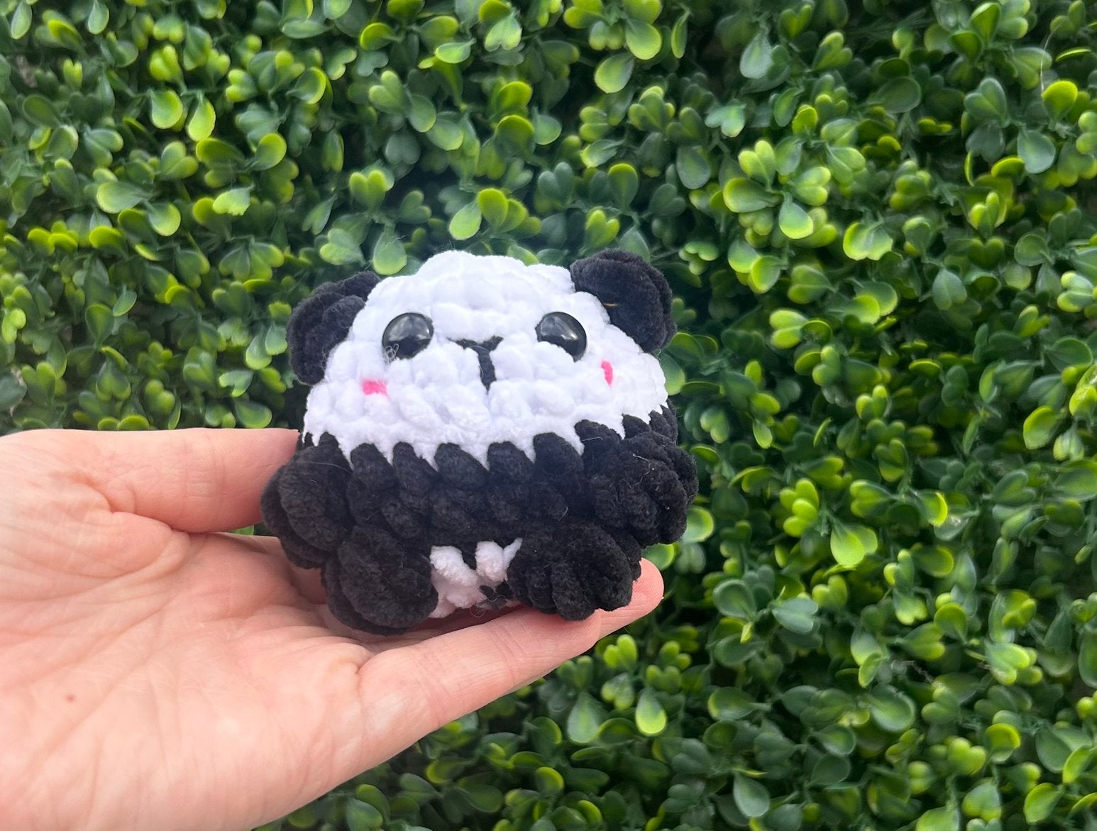 Gehaakt pandabeertje knuffel -7cm, Overige merken, Nieuw, Meerkleurig, Klein (minder dan 20 cm)