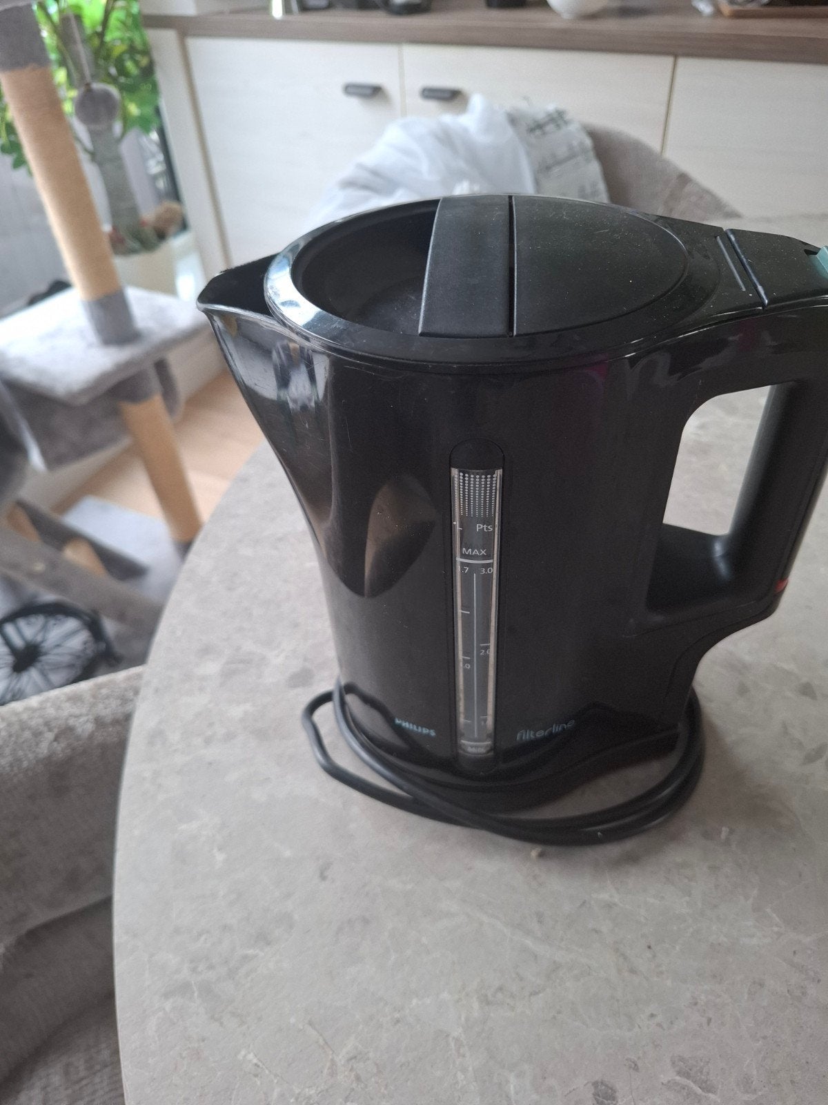 Philips Filterline waterkoker - Zwart, Gebruikt, 1 tot 2 liter, Ophalen, Gebruikt, Draadloos