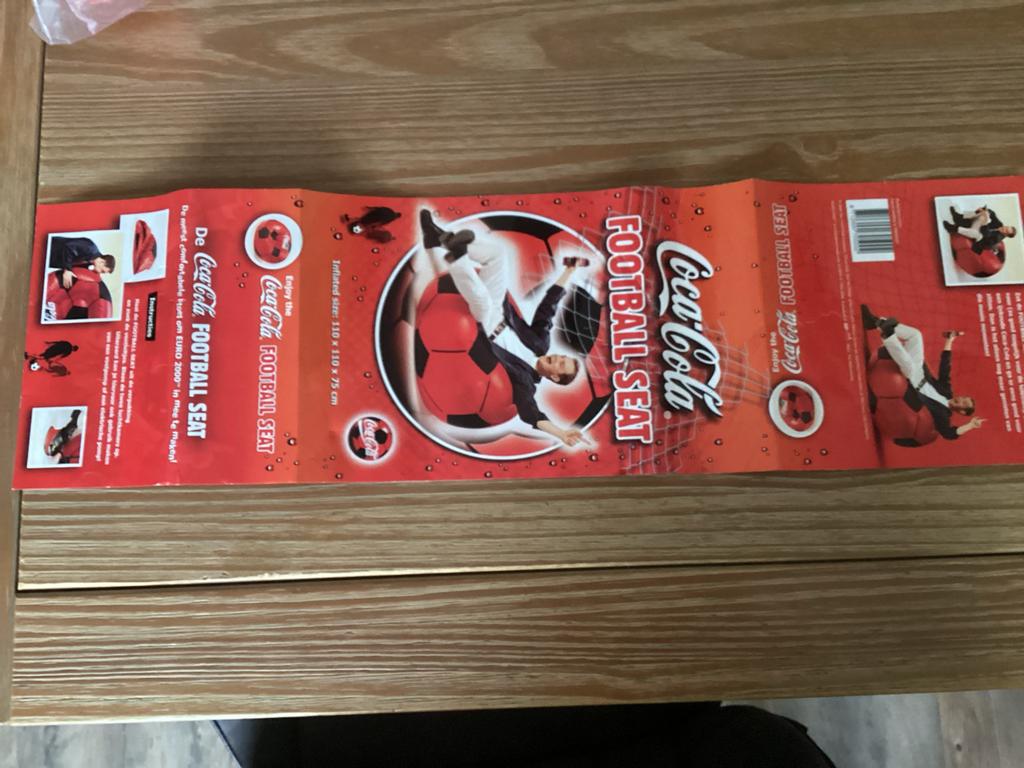 Coca-Cola Football Seat Zitzak - Limited Edition EURO 2000, Ophalen of Verzenden, Zo goed als nieuw
