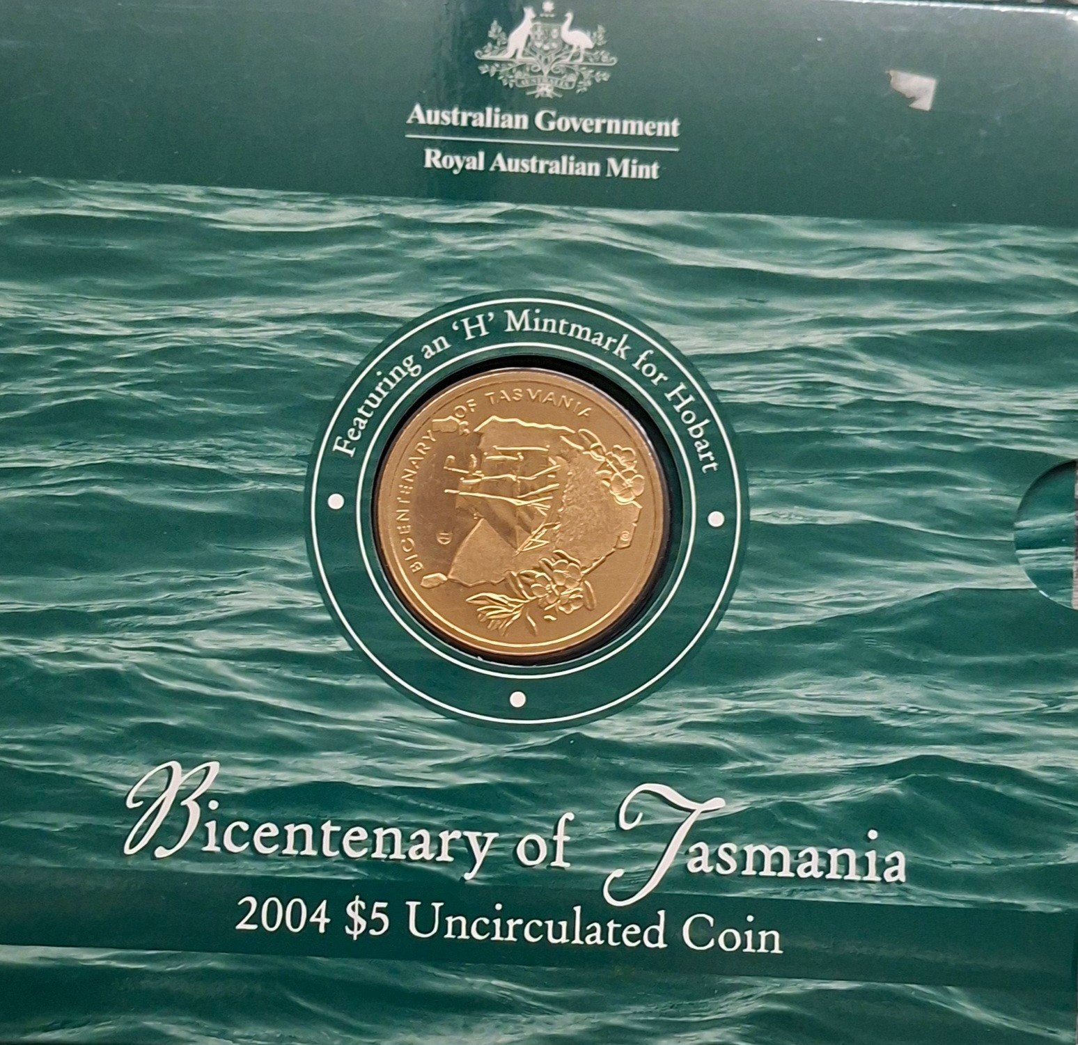 2004 Australische $5 munt - 200 jaar Tasmanië, Verzenden, Losse munt