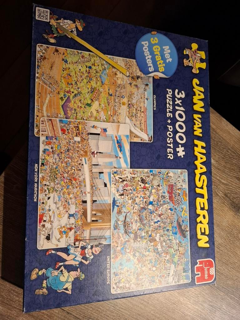 Jan van Haasteren 3x1000 stukjes - Olympische Spelen, Ophalen of Verzenden, Meer dan 1500 stukjes, Gebruikt, Legpuzzel