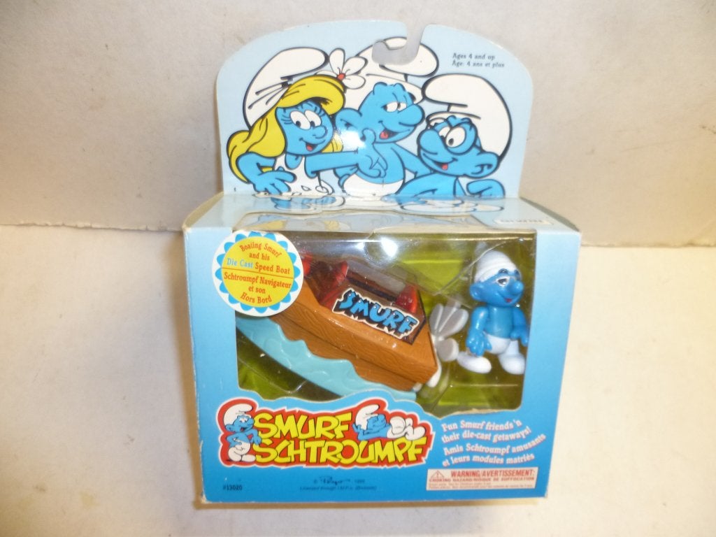 Smurf Peyo 1996 Boating Smurf and his Speedboat in doos, Ophalen of Verzenden, Nieuw, Overige Smurfen, Poppetje, Figuurtje of Knuffel