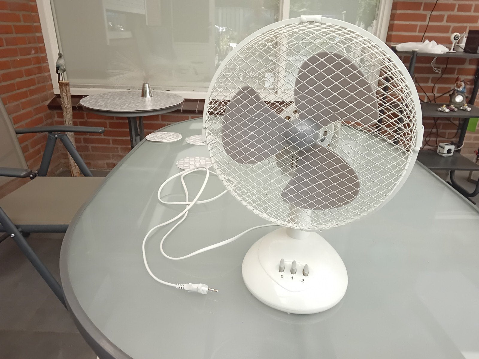 Tafelventilator 25W met 3 standen, zgan, Ophalen of Verzenden, Zo goed als nieuw, Tafelventilator