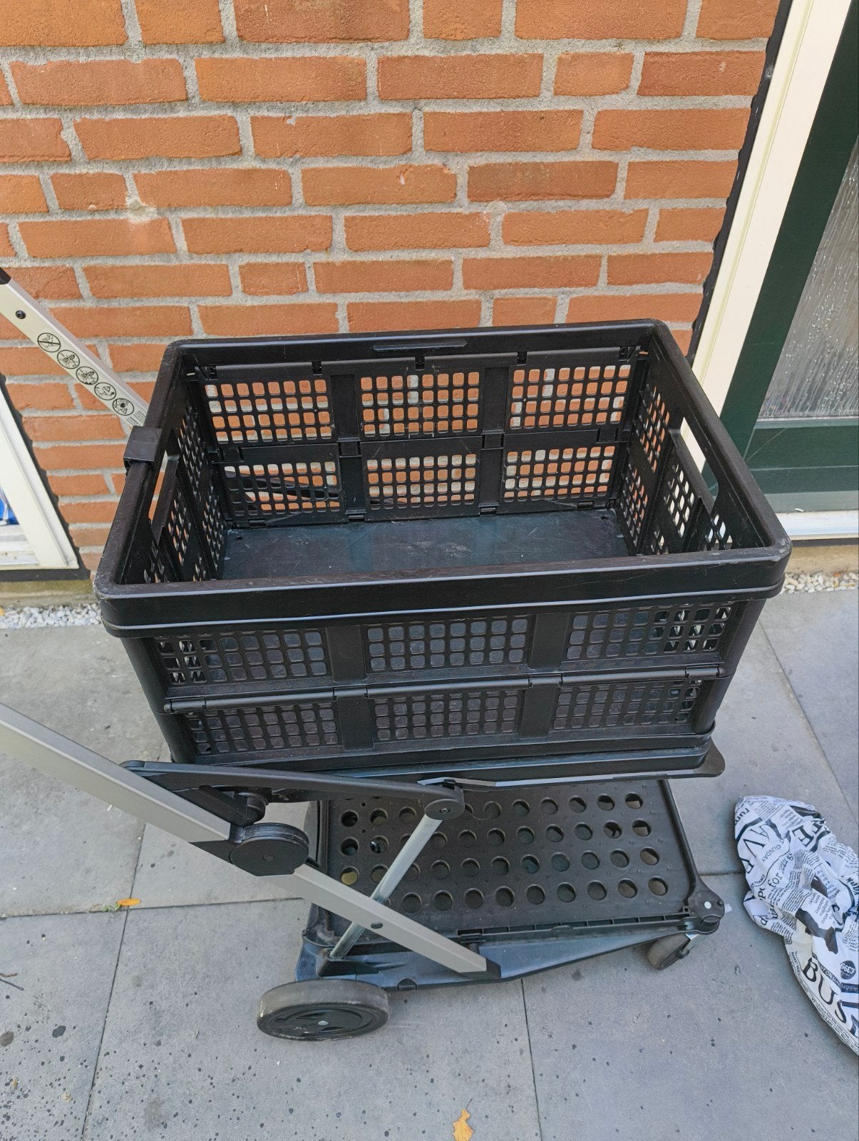 Clax boodschappen trolley met krat en hoes., 30 cm of meer, Zwart, Zo goed als nieuw, 60 tot 80 cm