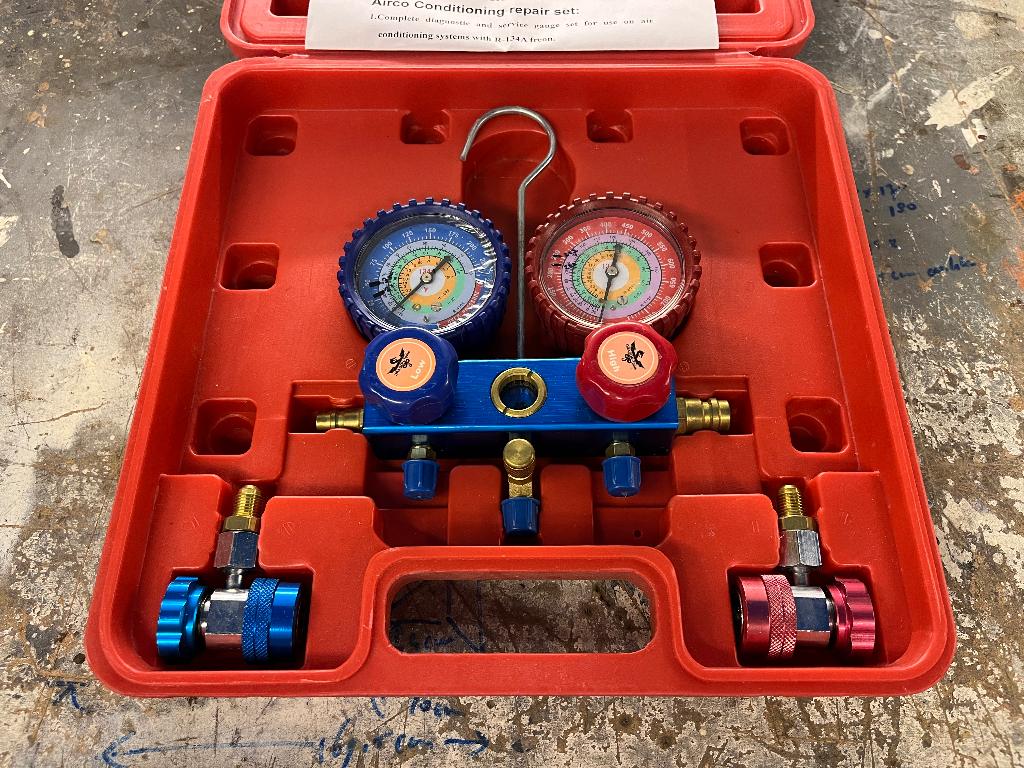R134a Airconditioning diagnose set, Auto diversen, Autogereedschap, Ophalen of Verzenden, Gebruikt