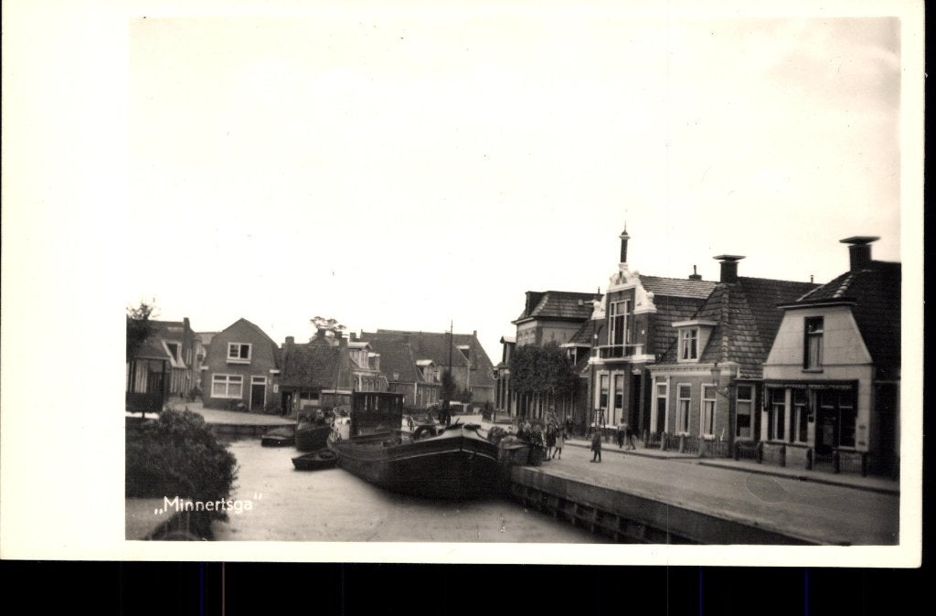 Minnertsga (Frl.), Haven met Beurtschip, 1947, Verzenden, 1940 tot 1960, Ongelopen, Friesland