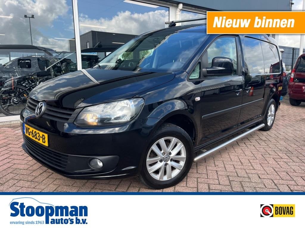 Volkswagen CADDY 1.6 TDI MAXI Baseline Airco Cruise Trekh., 4 cilinders, Volkswagen, Zwart, 2 stoelen