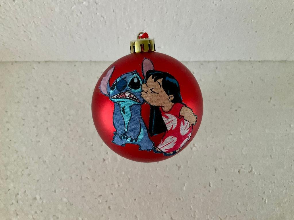 'Disney Lilo en Stitch kerstbal (groot), Verzamelen, Disney, Ophalen of Verzenden, Overige figuren, Zo goed als nieuw, Beeldje of Figuurtje