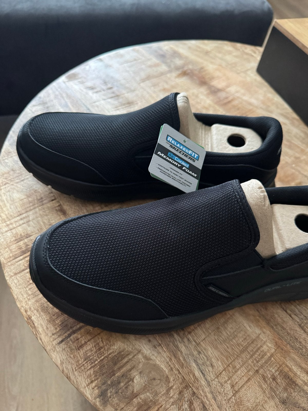 Skechers Relaxed Fit Air-Cooled Memory Foam Herenschoenen, Kleding | Heren, Ophalen of Verzenden, Nieuw, Zwart, Slippers