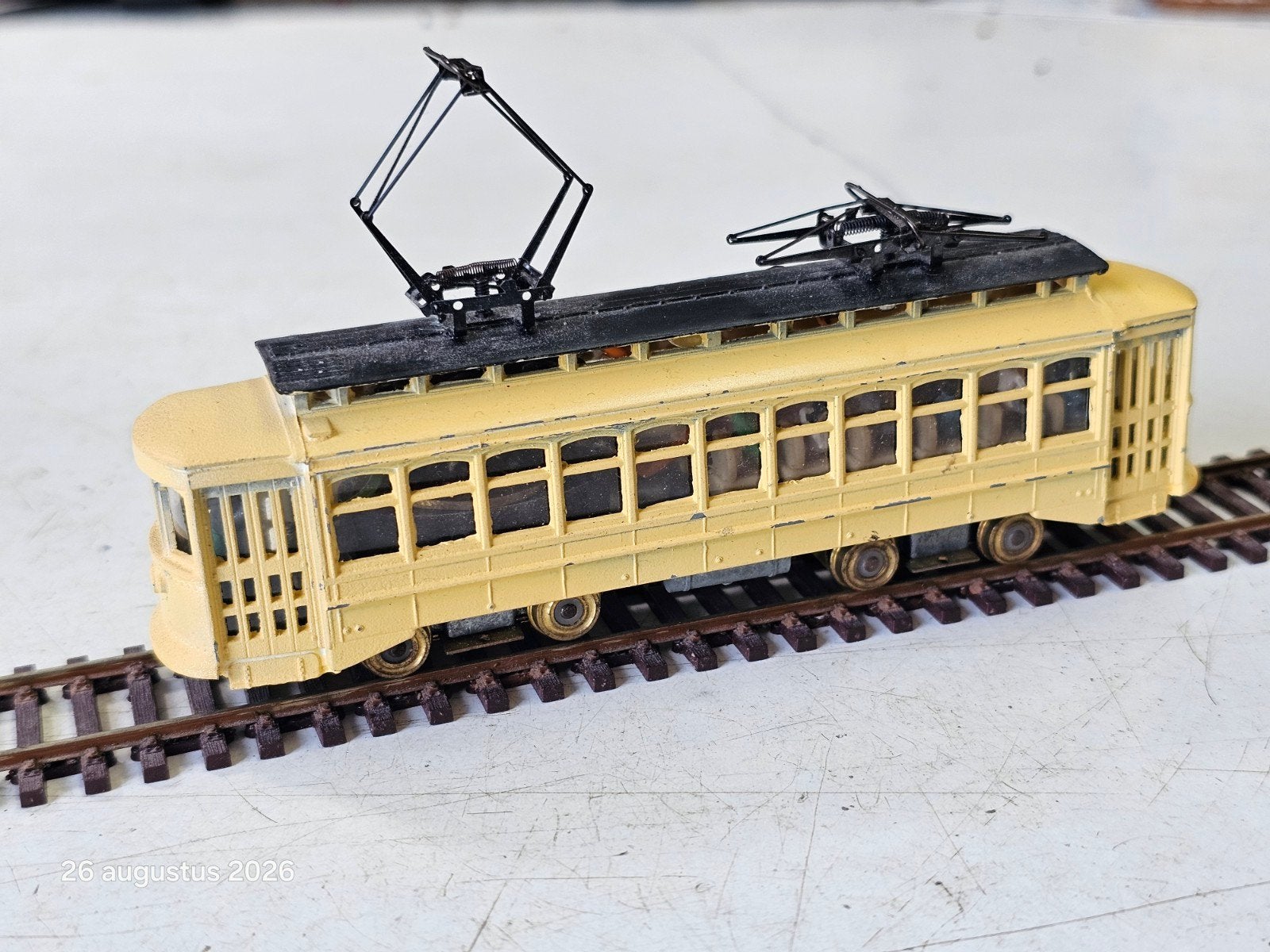 Messing modeltrein tram - motor werkt, rijdt niet, Hobby en Vrije tijd, Overige merken, Gebruikt, Ophalen of Verzenden, Gelijkstroom