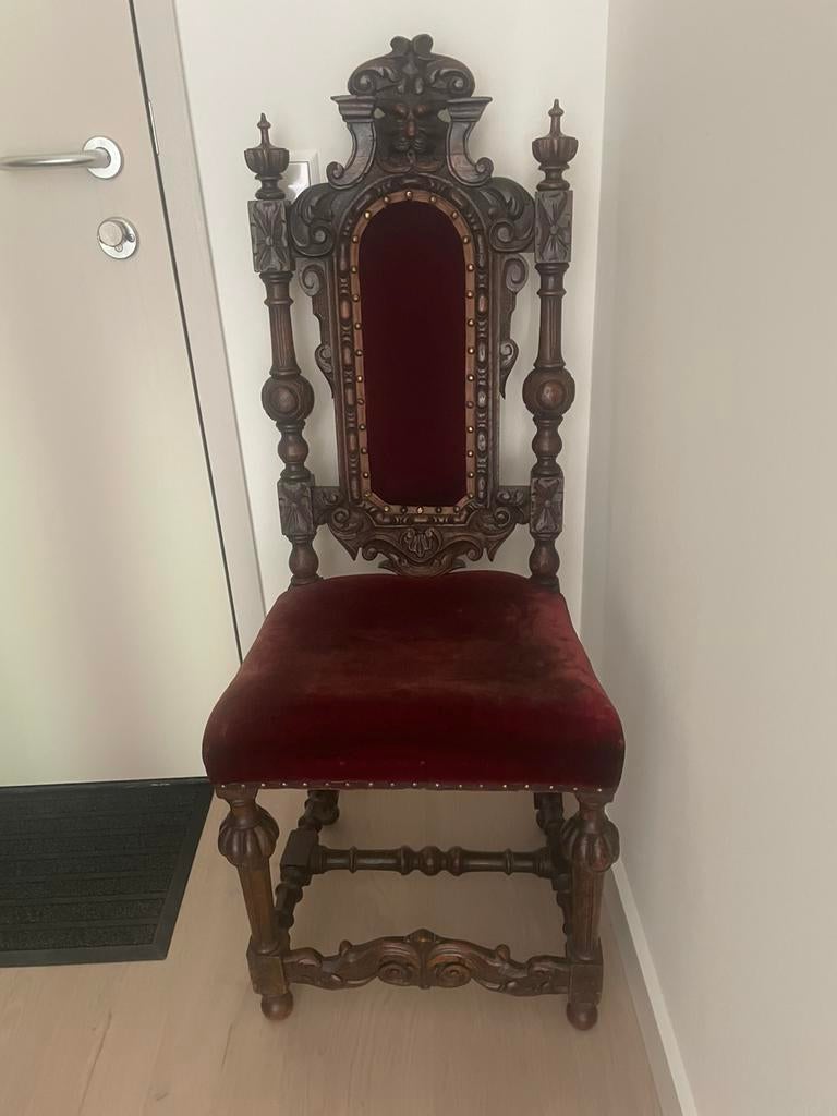 Mechelse edwardian hoge houten stoel, Antiek en Kunst, Ophalen