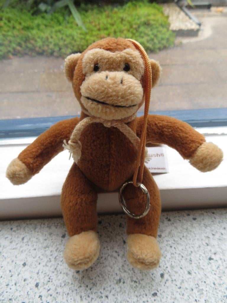 Aap aapje JOE merk Anna Club Plush sleutelhanger, Ophalen of Verzenden, Zo goed als nieuw, Wasbaar, Aap