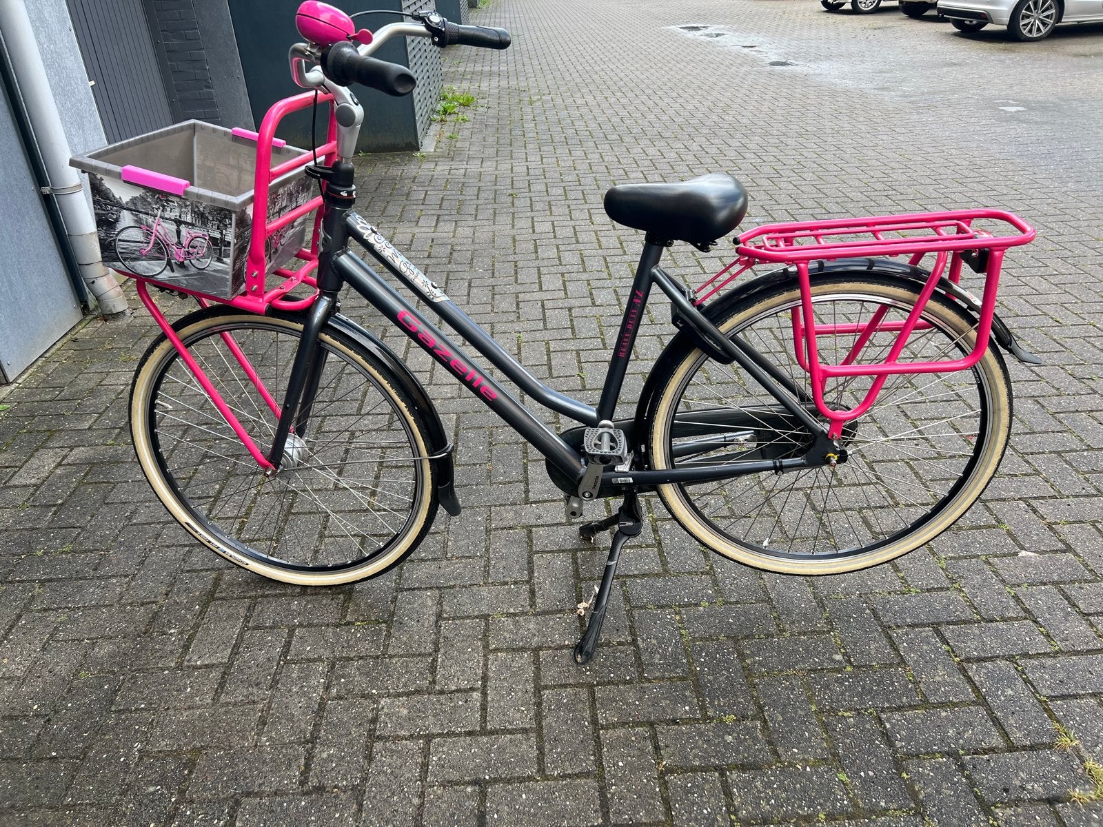 Gazelle Damesfiets met Roze Accent en Mand, Fietsen en Brommers, Ophalen, Terugtraprem, 50 tot 53 cm, Gazelle