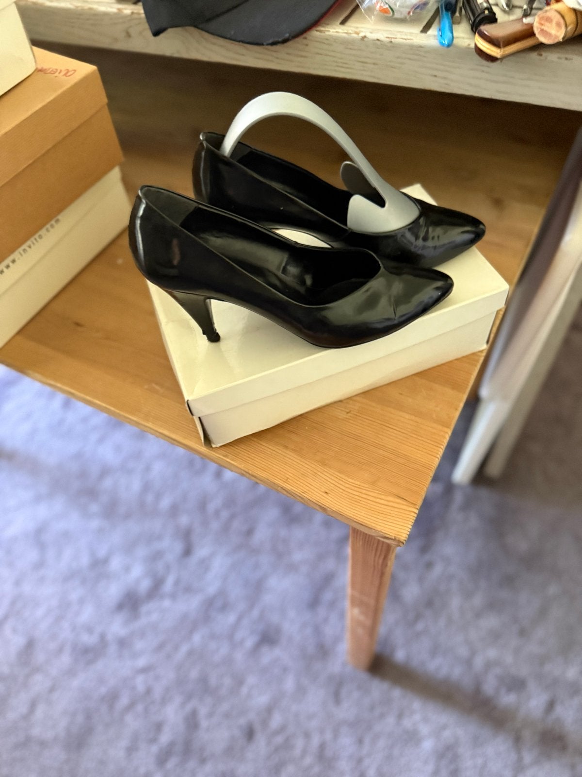 Vintage Zwarte Lak Pumps met Hoge Hak maat 40, Ophalen of Verzenden, Gedragen, Zwart, Pumps