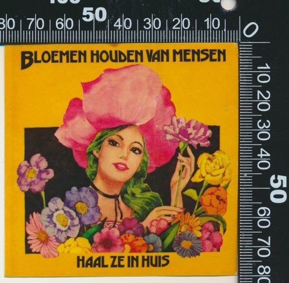 Sticker: Bloemen houden van mensen - Haal ze in huis (Roze), Ophalen of Verzenden, Zo goed als nieuw, Bedrijf of Vereniging