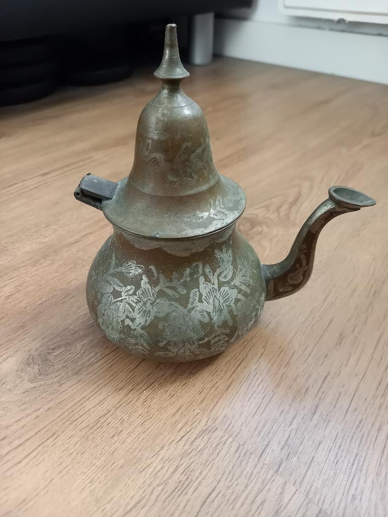 Vintage Marokkaanse Theepot Handgegraveerd, Ophalen of Verzenden