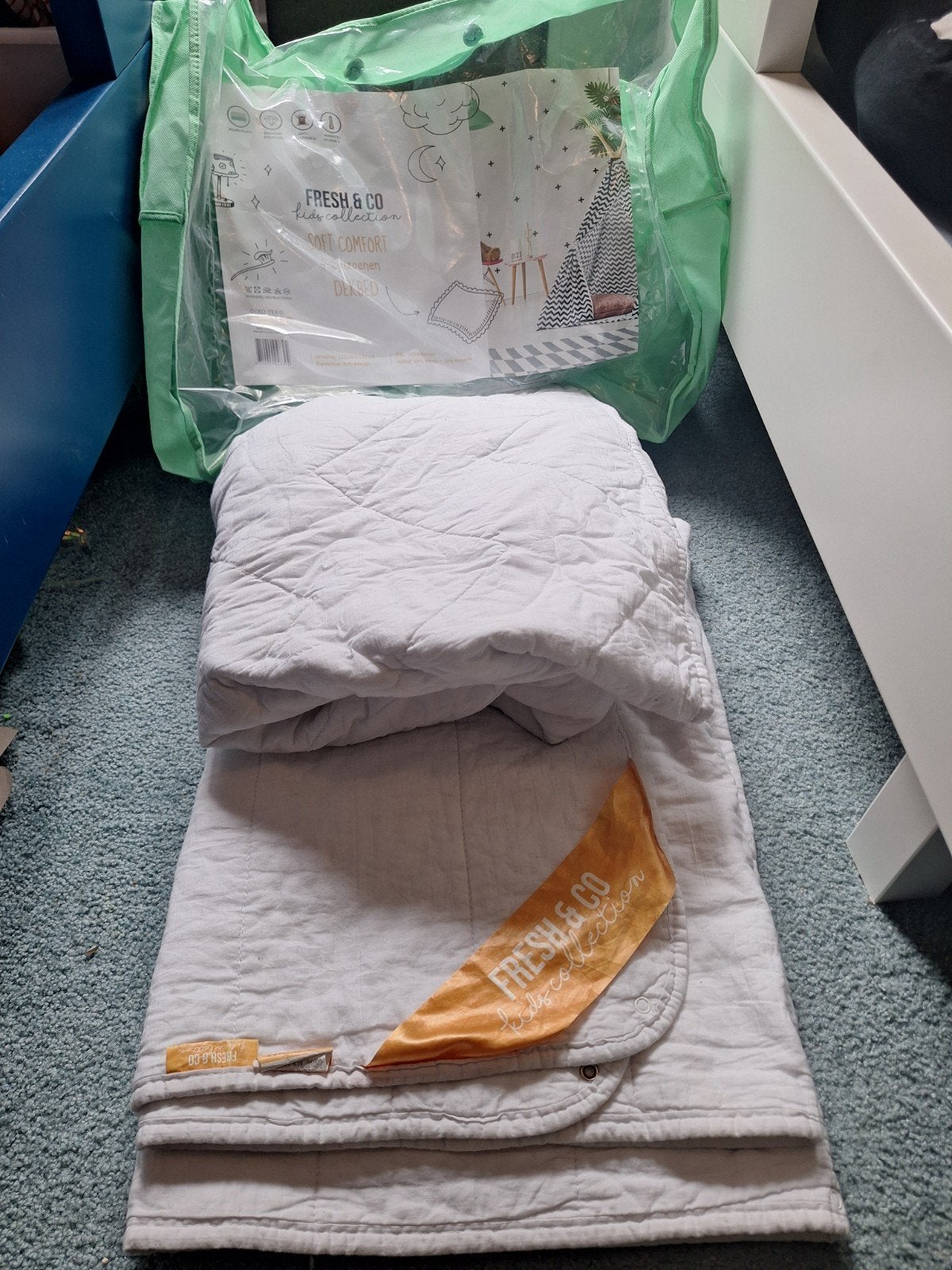 Peuterdekbed katoen, 4 seizoenen, Wit, Anti-allergisch, Ophalen of Verzenden, Deken of Dekbed