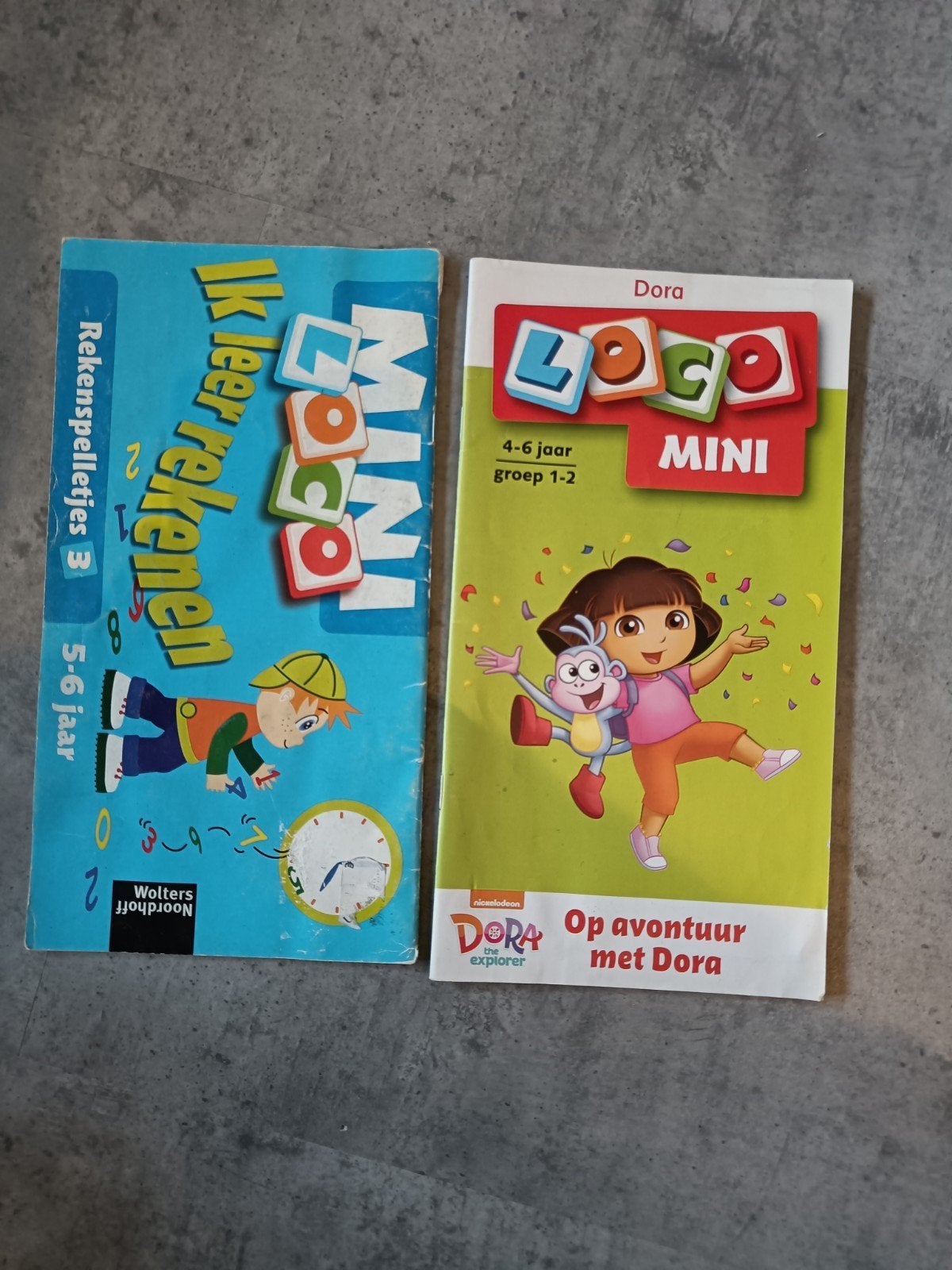 Dora Mini Loco Boekjes: Ik leer rekenen & Op avontuur, Ophalen of Verzenden, Zo goed als nieuw, Puzzelen