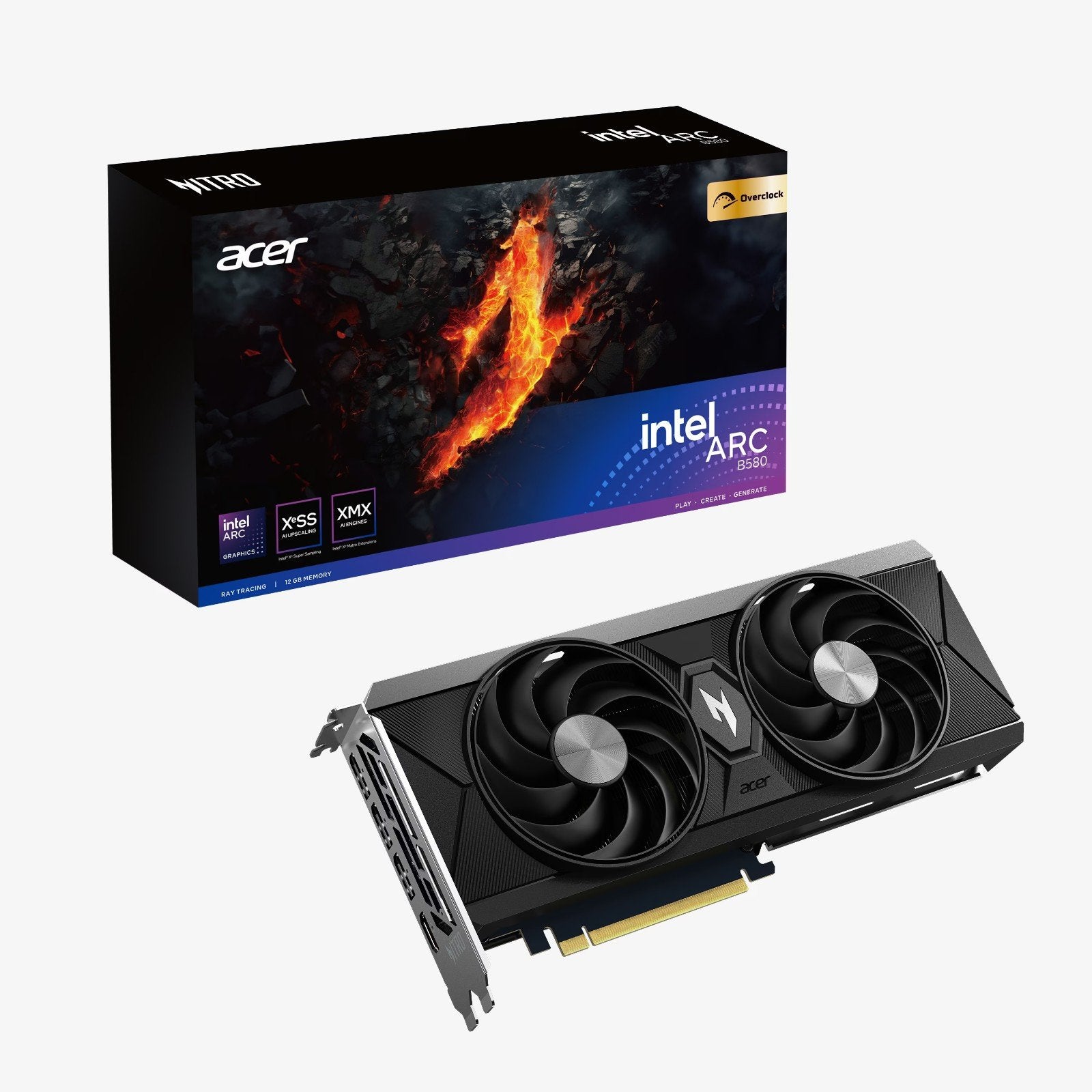 Acer nitro Intel arc B580 ZGAN, Computers en Software, Videokaarten, GDDR6, PCI-Express 4, Ophalen of Verzenden, HDMI