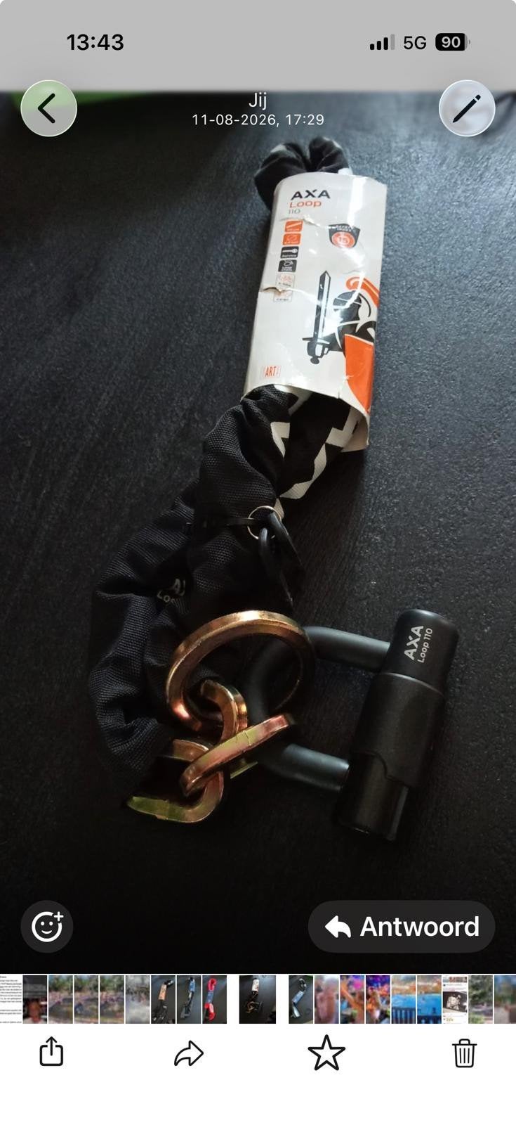 AXA Loop 110 Kettingslot met Beugelslot - Nieuw, Ophalen of Verzenden