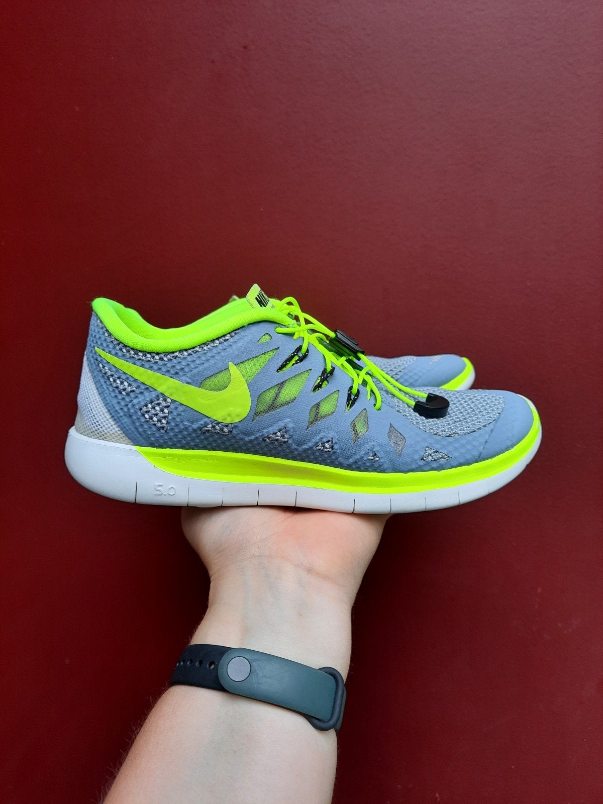 Nike Free Running Schoenen 5.0 Kids Cool Blue Volt 23.5 cm, Gebruikt, Ophalen of Verzenden, Nike, Jongen of Meisje