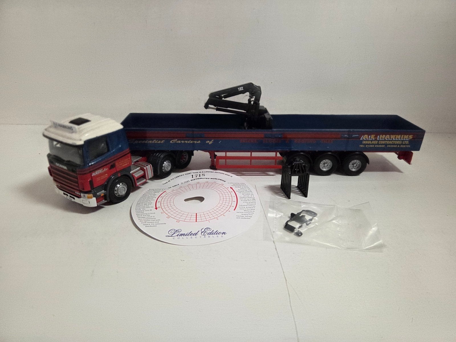 Corgi Scania stenenoplegger A.E. Hawkins Ltd, Corgi, ., Ophalen of Verzenden, Zo goed als nieuw