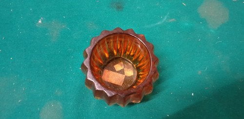 -	waxinelichthouder, oranje glas, Ophalen of Verzenden, 'T Olde Gre-j, Info@toldegrej.nl, Endepoelstraat 20f Didam