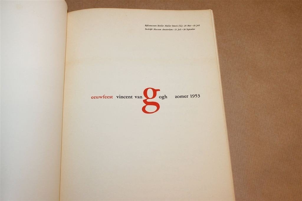Eeuwfeest Vincent van Gogh — Tentoonstelling 1953, Ophalen of Verzenden, Gelezen