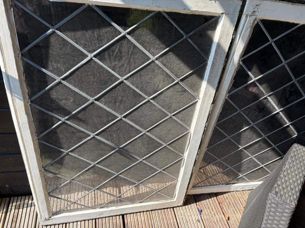 glas in lood ramen 2x, Doe-het-zelf en Verbouw, Glas en Ramen, Ophalen, Gevelraam of Ruit, Gebruikt, 80 tot 120 cm