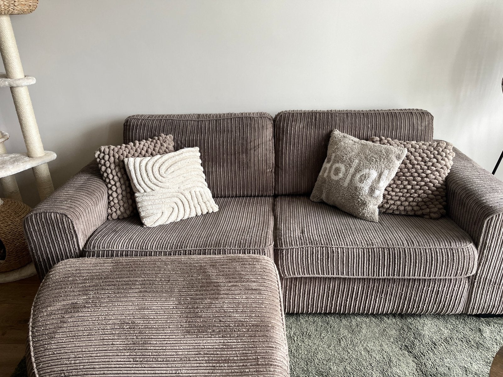 Profijt bank 3-zits ribstof - 225x80x77 cm, Ophalen, Gebruikt, Driepersoons, 75 tot 100 cm