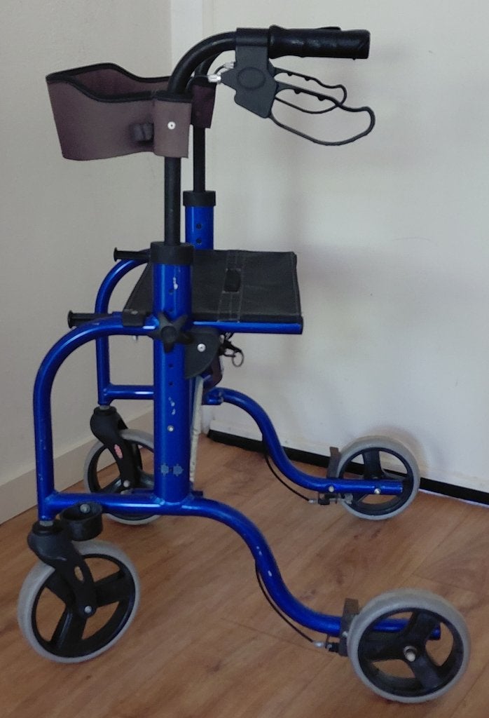 Rollator Bisschoff & Bisschoff + Rugband ( 5.7 kg ! ), Ophalen of Verzenden, Opvouwbaar, Gebruikt