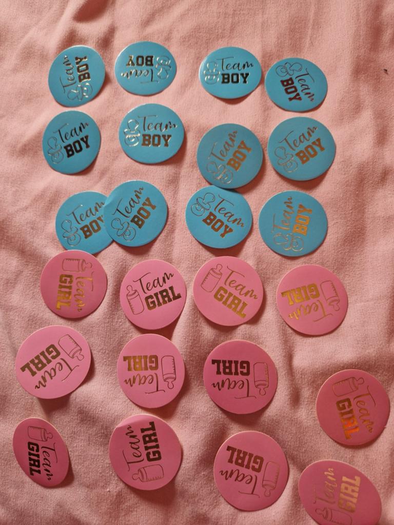 24 Baby Shower Stickers: Team Boy/Girl Gender Reveal, Kinderen en Baby's, Ophalen