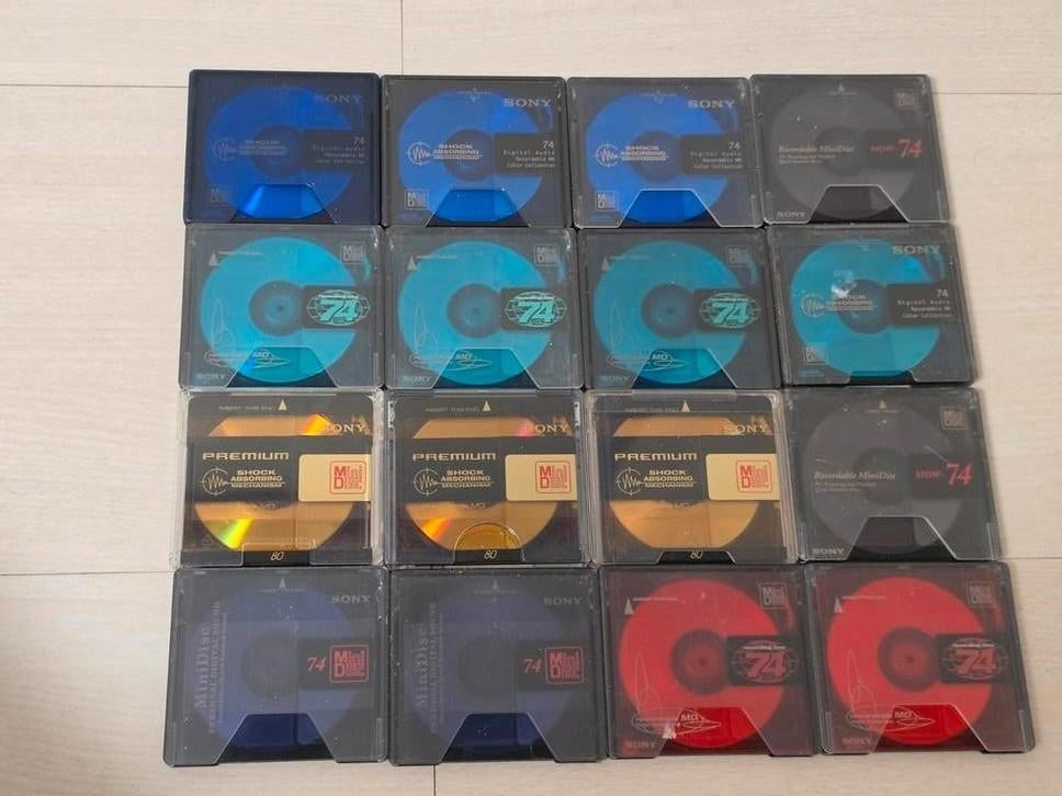 Sony MiniDisc schijfjes 74 min - 16 stuks, Audio, Tv en Foto, Walkmans, Discmans en Minidiscspelers, Ophalen of Verzenden