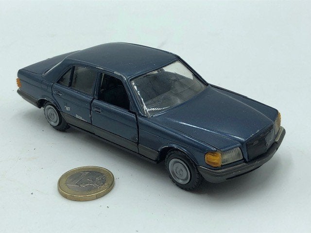 Mercedes W126 SEL Blauw, NZG, Hobby en Vrije tijd, Modelauto's | 1:32, Ophalen of Verzenden, Gebruikt, Auto, Overige merken