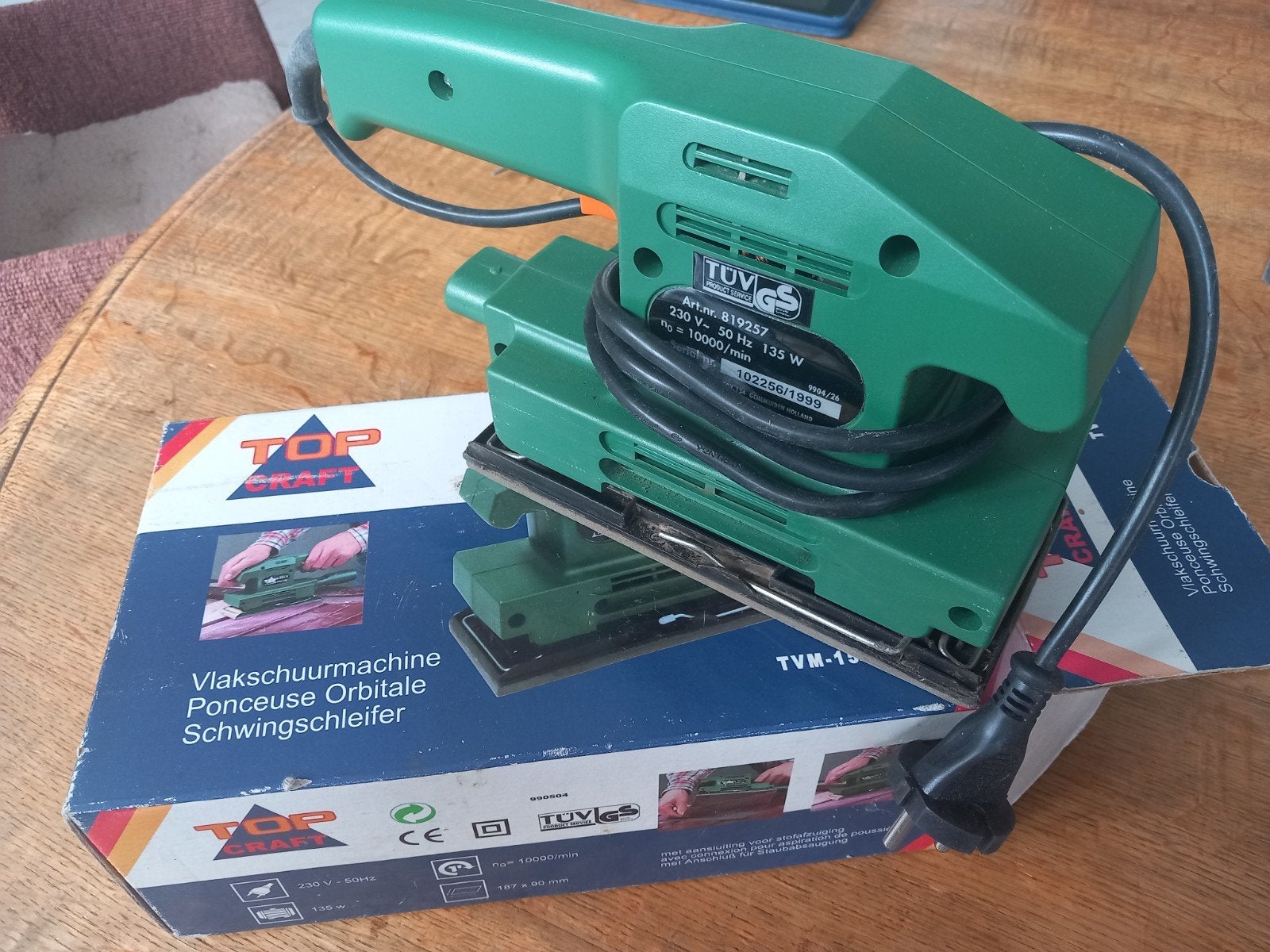 Top Craft Vlakschuurmachine TVM-150 - 135W, Ophalen of Verzenden, Gebruikt, Minder dan 600 watt, Vlakschuurmachine