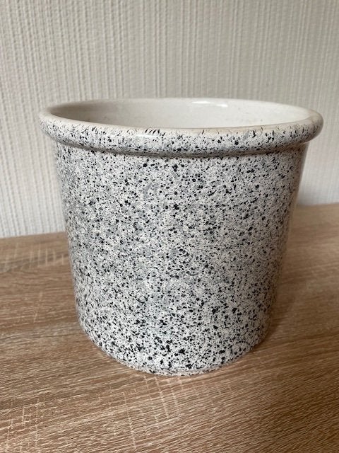 Zwart wit bewerkte Bloempot, Gebruikt, Rond, Binnen, Ophalen of Verzenden